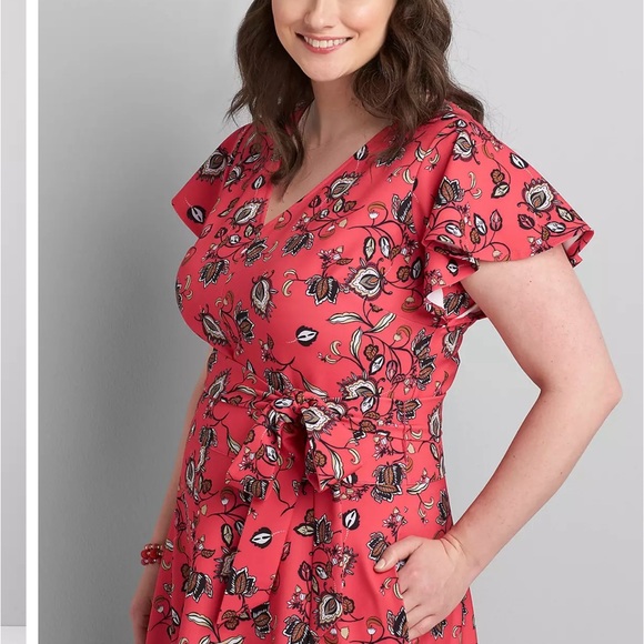 EUC Short Sleeve High-Low Lena Midi Dress SZ 16 - Picture 3 of 8